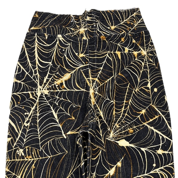 Urban Outfitters Spider Web Print Ruched V-Front Pant 26 - Picture 7 of 15